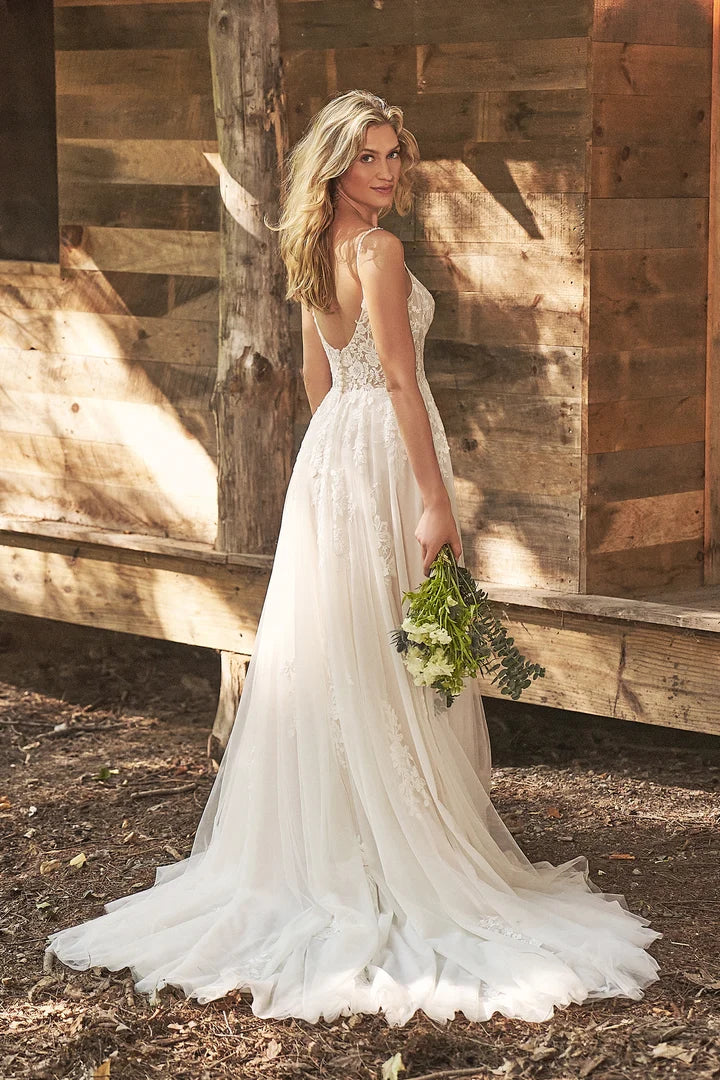 Lillian West 66352 | Tulle A-line Gown with Sequined Lace Appliques, Size 12