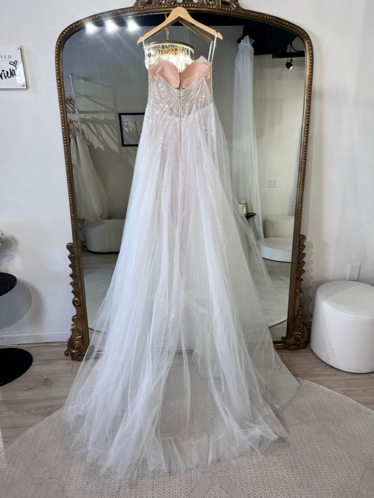 Blue by Enzoani - Ruby | Whimsical Beaded Lace A-Line Gown with Glitter Tulle Underlay, Size 10