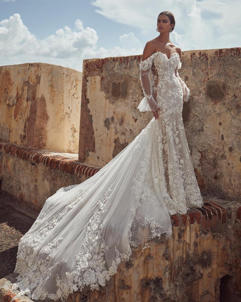 Calla Blanche 123124 - Glenda | Beaded 3D Lace Mermaid Gown with Illusion Side Cutouts, Size 14