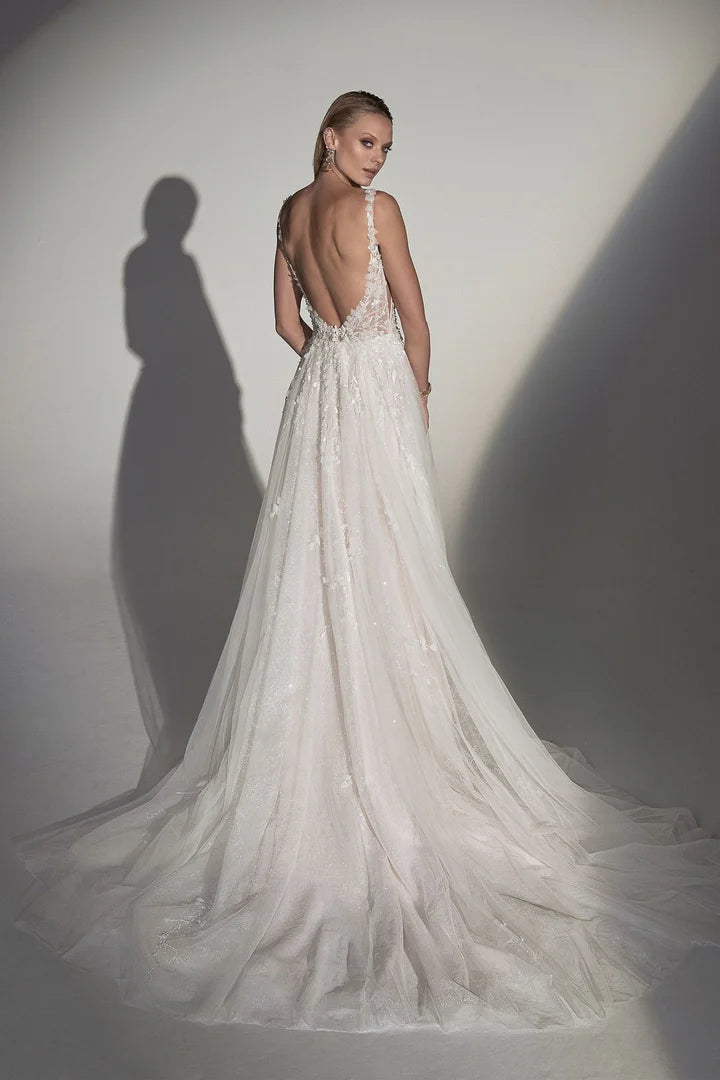 Justin Alexander Signature 99245 - Gussie | Beaded Tulle A-line Wedding Gown, Size 14