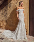 Calla Blanche 124243 - Midge | Vintage Sparkle Lace Sweetheart Mermaid Gown with Detachable Off-the-Shoulder Straps, Size 14