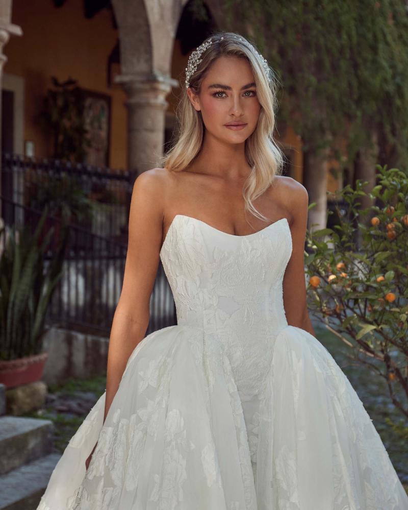 Calla Blanche 124239 - Ruta | Drama Strapless Scoop Neck Jacquard Ballgown with Pockets, Size 14