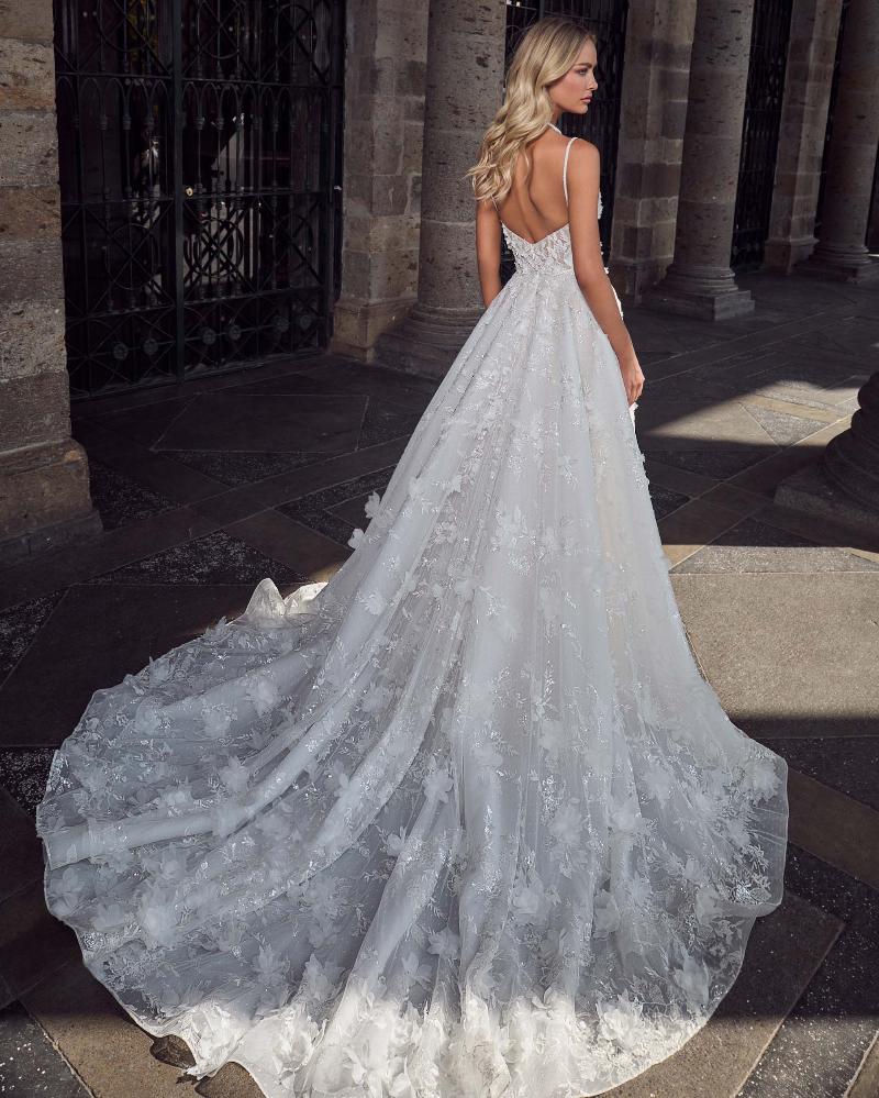 Calla Blanche 124245 - Sheryll | Sparkle Floral Applique Deep V-neck A-line Gown with Straps and Pockets, Size 12