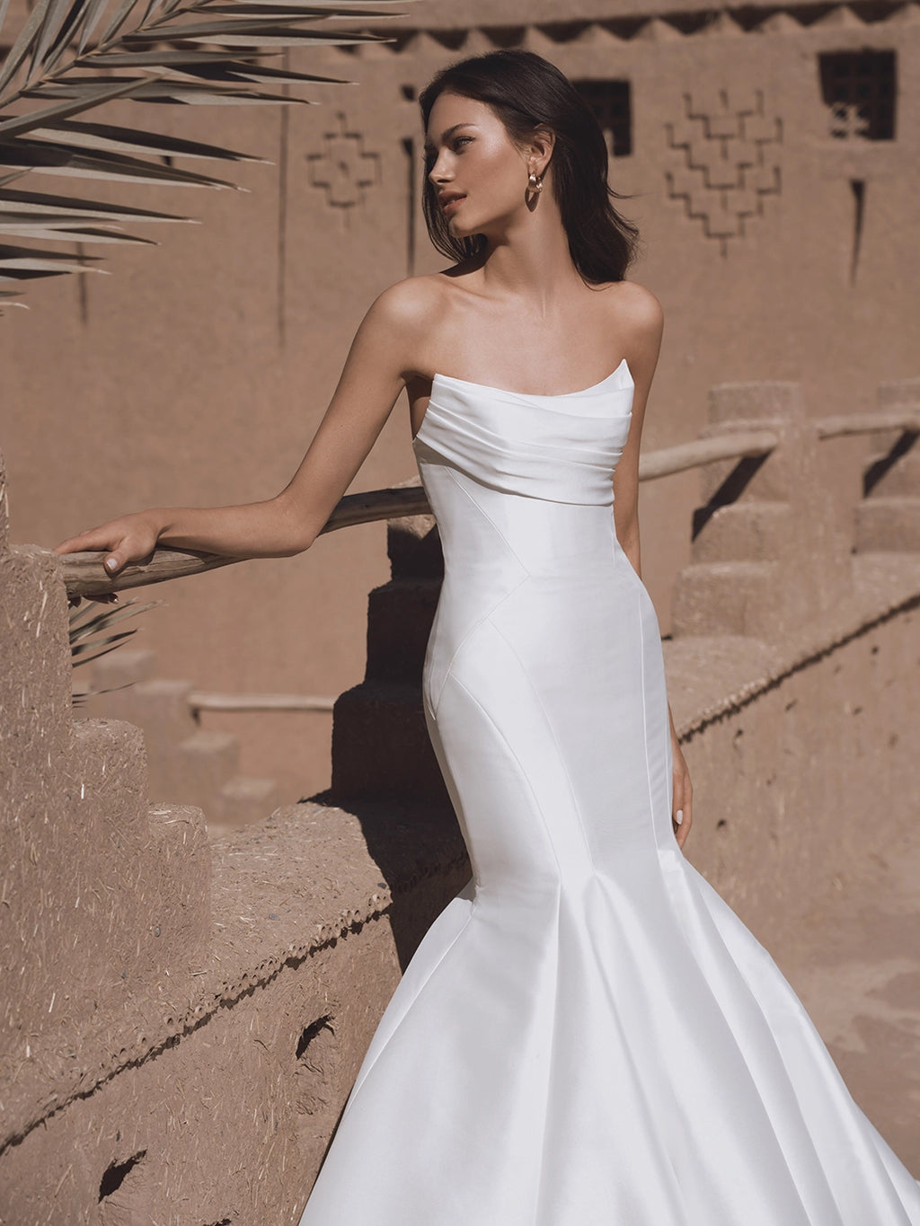 Blue by Enzoani - Tatum | Satin Mermaid gown with Dramatic Train and Detachable Off-the-Shoulder Straps, Size 10